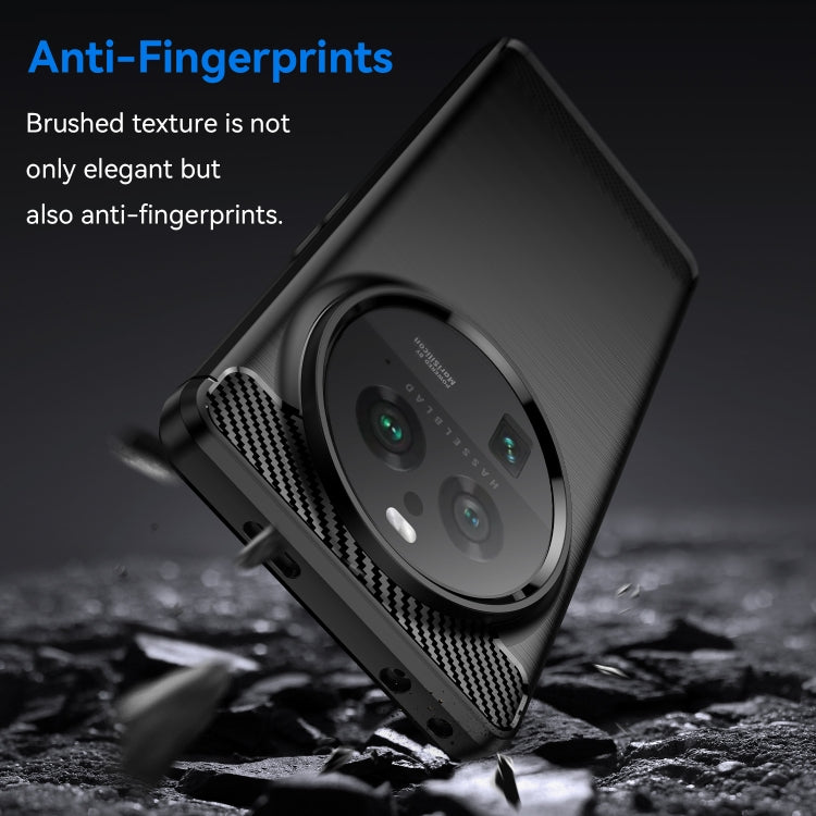 For OPPO Find X6 Pro 5G Carbon Fiber Brushed Texture TPU Case(Black) - OPPO Cases by buy2fix | Online Shopping UK | buy2fix
