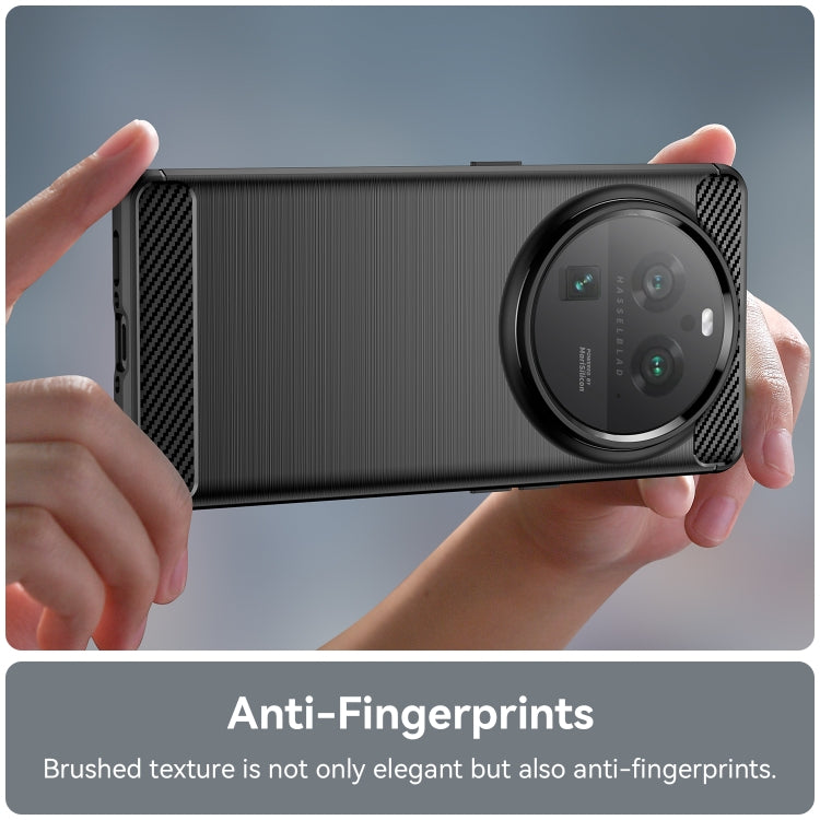 For OPPO Find X6 Pro 5G Carbon Fiber Brushed Texture TPU Case(Black) - OPPO Cases by buy2fix | Online Shopping UK | buy2fix