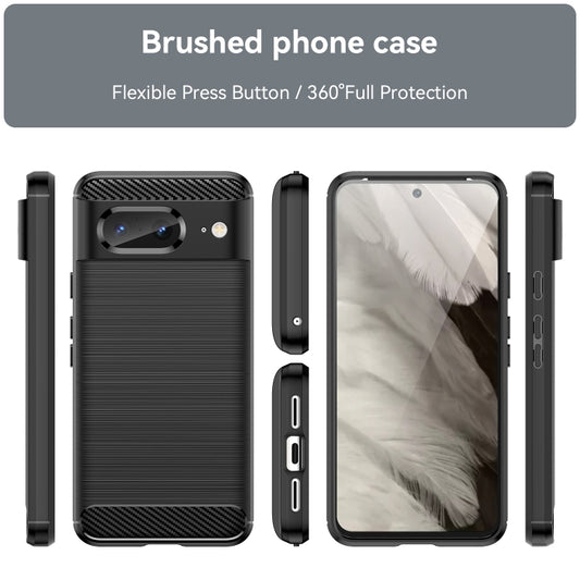 For Google Pixel 8 Carbon Fiber Brushed Texture TPU Case(Black) by buy2fix