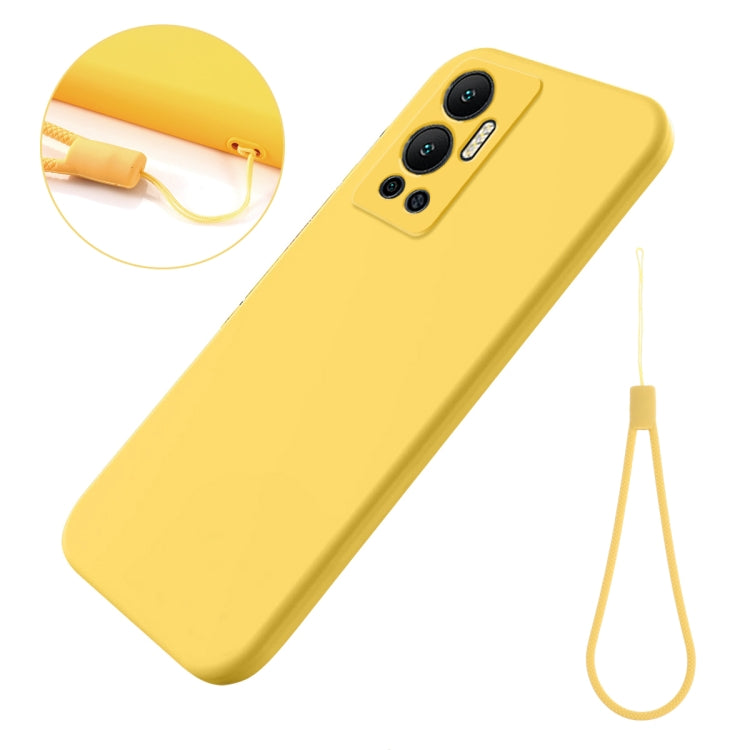 For Infinix Hot 12 Pure Color Liquid Silicone Shockproof Phone Case(Yellow) - Infinix Cases by buy2fix | Online Shopping UK | buy2fix