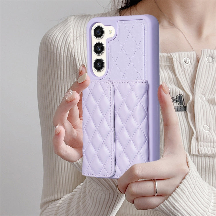 For Samsung Galaxy S23+ 5G Horizontal Wallet Rhombic Leather Phone Case(Purple) - Galaxy S23+ 5G Cases by buy2fix | Online Shopping UK | buy2fix
