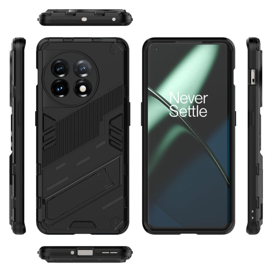 For OnePlus 11 5G Punk Armor 2 in 1 PC + TPU Shockproof Phone Case with Invisible Holder(Black) by buy2fix