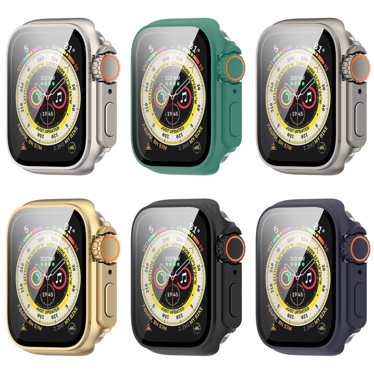 For Apple Watch Series 9 / 8 / 7 45mm Tempered Film + PC Integrated Watch Protective Case(Titanium Steel) - Watch Cases by buy2fix | Online Shopping UK | buy2fix