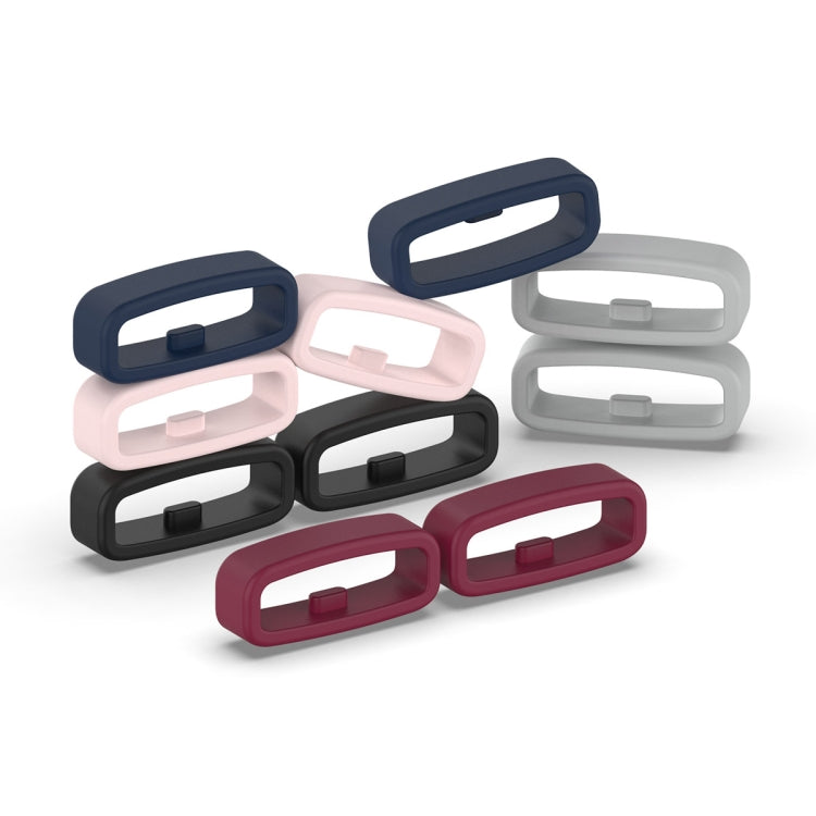 20mm 10pcs Universal Watch Band Fixed Silicone Ring Safety Buckle(Black) by buy2fix