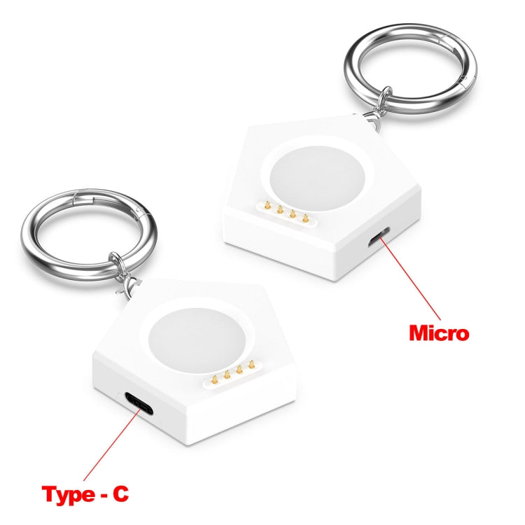 For OPPO Watch 4 Pro / 3 / 3 Pro Portable Universal Smart Watch Charger, Port:Micro-USB(White) - by buy2fix | Online Shopping UK | buy2fix