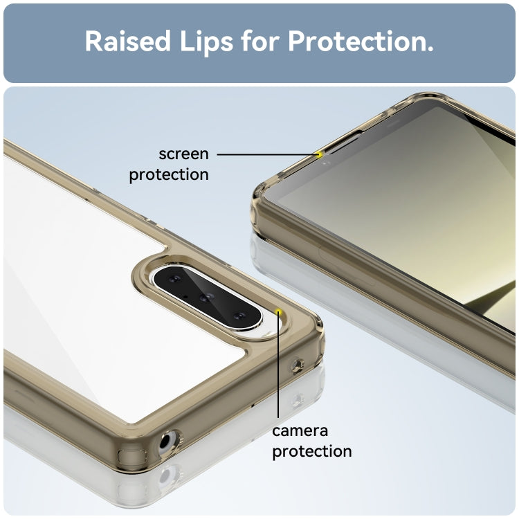 For Sony Xperia 10 V Colorful Series Acrylic + TPU Phone Case(Transparent Grey) by buy2fix