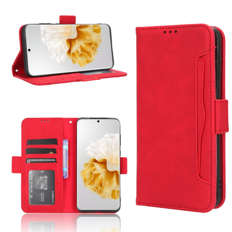 For Huawei P60 / P60 Pro Skin Feel Calf Texture Card Slots Leather Phone Case(Red) - Huawei Cases by buy2fix | Online Shopping UK | buy2fix