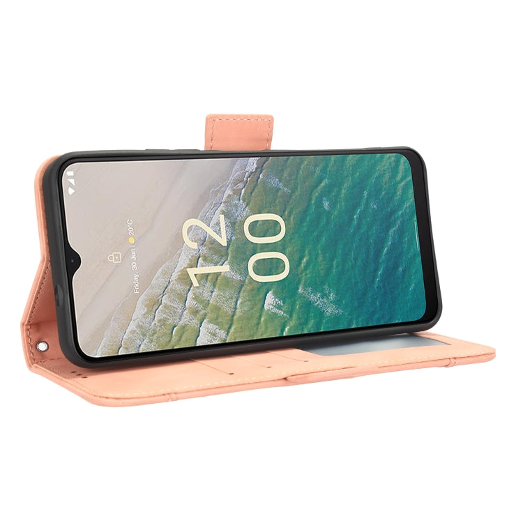 For Nokia C32 4G Skin Feel Calf Texture Card Slots Leather Phone Case(Pink) by buy2fix