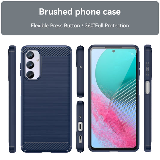 For Samsung Galaxy M54 5G Carbon Fiber Brushed Texture TPU Phone Case(Blue) by buy2fix