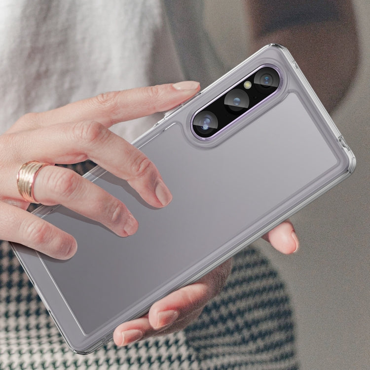 For Sony Xperia 1 V Colorful Series Acrylic + TPU Phone Case(Transparent) by buy2fix