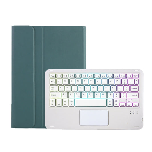 For Xiaomi Pad 6 / Pad 6 Pro A0N7-AS Lambskin Texture Ultra-thin Backlight Bluetooth Keyboard Leather Case with Touchpad(Dark Green) by buy2fix