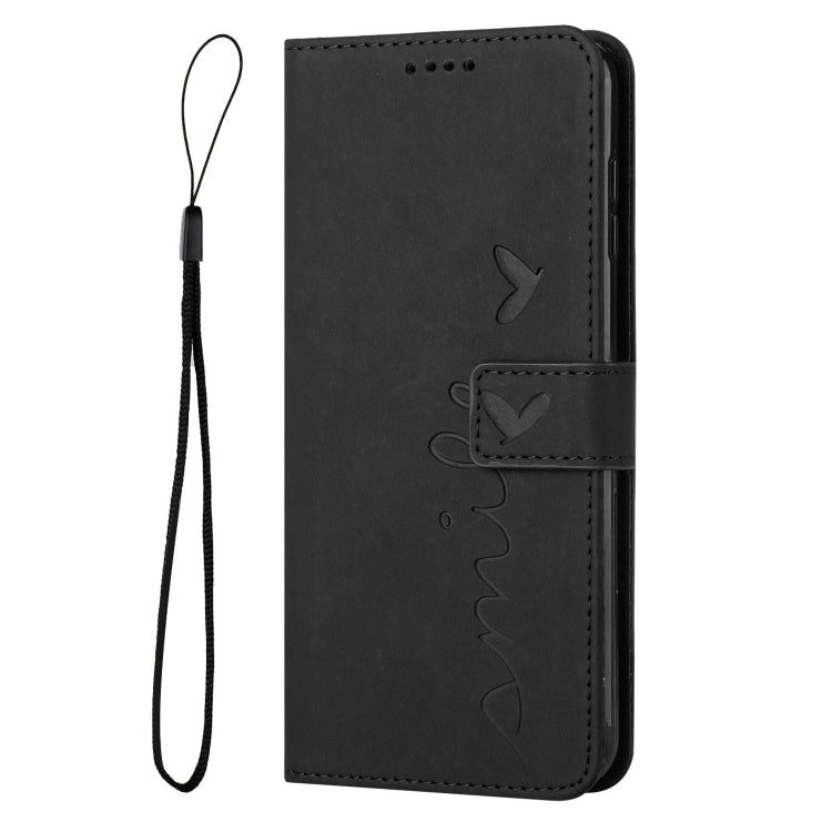 For Tecno Spark 10 Pro Skin Feel Heart Pattern Leather Phone Case(Black) - Tecno Cases by buy2fix | Online Shopping UK | buy2fix