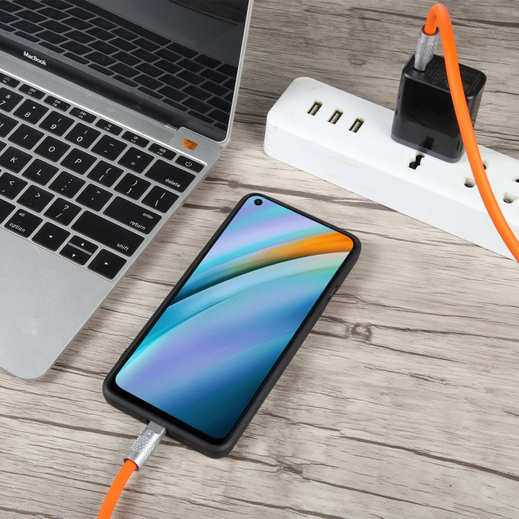 Mech Series 120W USB-C / Type-C to USB-C / Type-C Metal Plug Silicone Fast Charging Data Cable, Length: 1.2m(Orange) by buy2fix