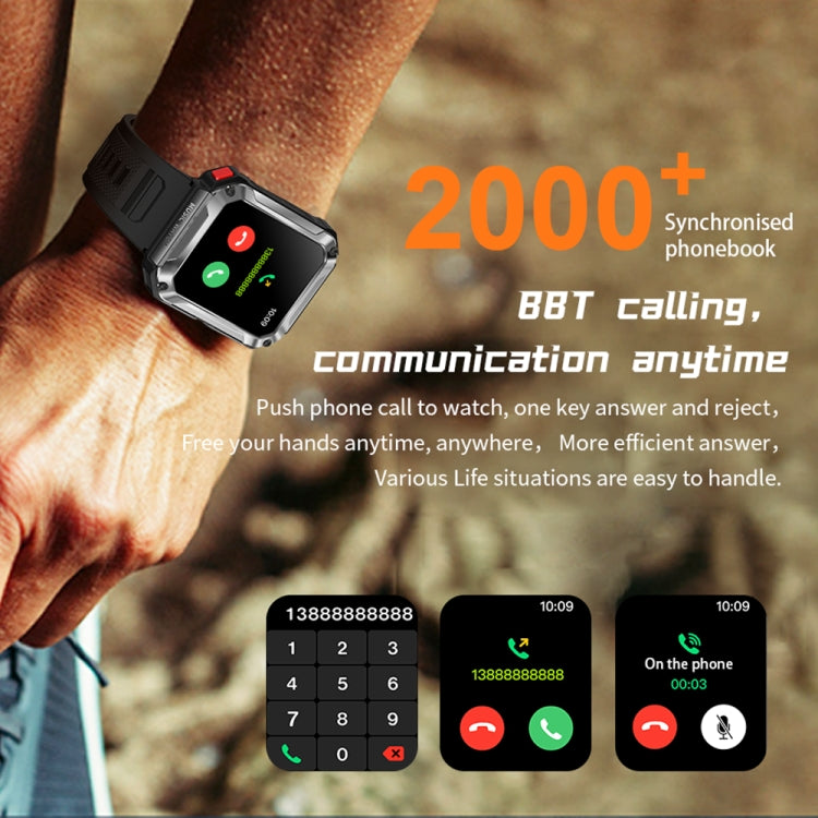 OVISEN T93 1.96 inch IPS Screen 2 in 1 Bluetooth Headset Smart Watch, Supports Blood Oxygen Monitoring/Bluetooth Music(Orange) by buy2fix