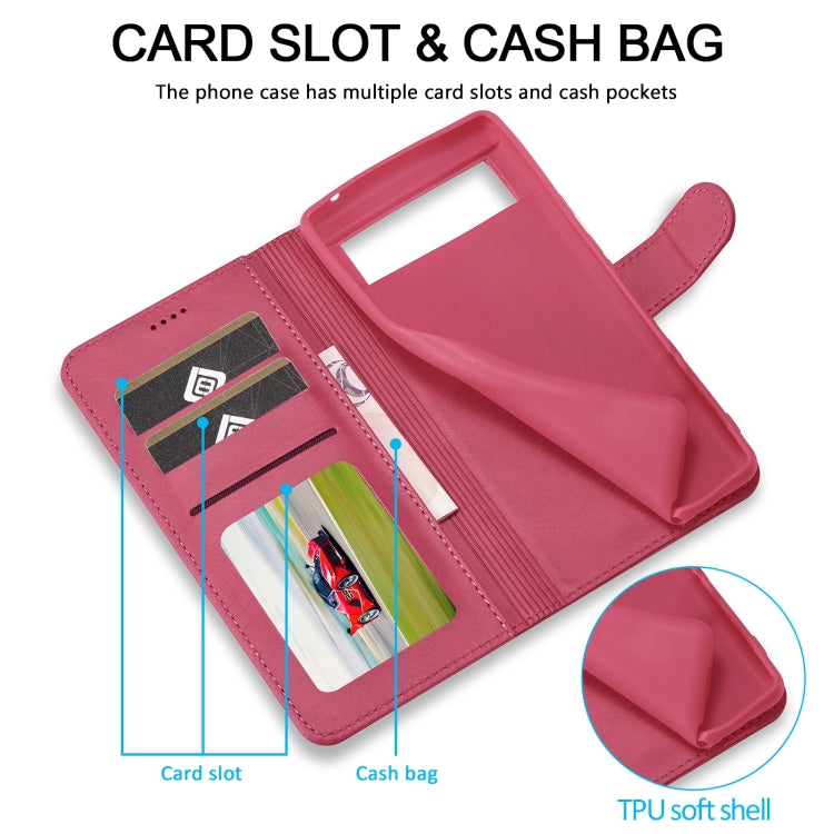 For Google Pixel 8 LC.IMEEKE Calf Texture Flip Leather Phone Case(Red) by LC.IMEEKE