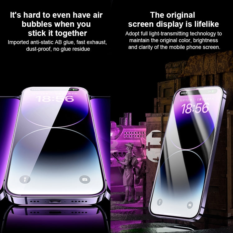 For iPhone 14 Pro WK WTP-068 King Kong Vacha Corning 9D Curved HD Tempered Glass Film(Black) by WK