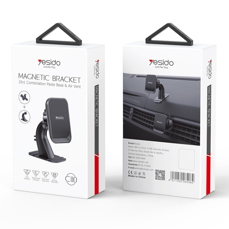 Yesido C110 Car Center Console Paste Magsafe Magnetic Phone Bracket(Black) by Yesido