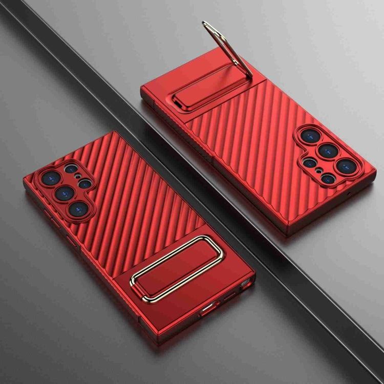 For Samsung Galaxy S23 Ultra 5G Wavy Textured Phone Case (Red) - Galaxy S23 Ultra 5G Cases by buy2fix | Online Shopping UK | buy2fix