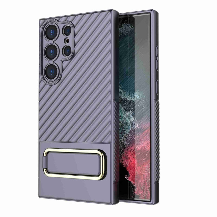 For Samsung Galaxy S23 Ultra 5G Wavy Textured Phone Case (Purple) - Galaxy S23 Ultra 5G Cases by buy2fix | Online Shopping UK | buy2fix