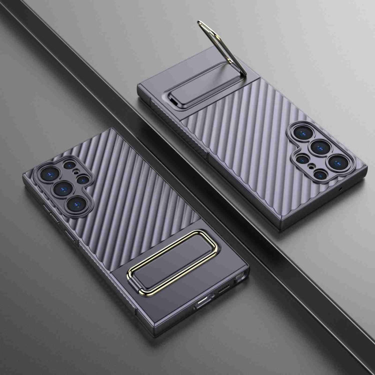 For Samsung Galaxy S23 Ultra 5G Wavy Textured Phone Case (Purple) - Galaxy S23 Ultra 5G Cases by buy2fix | Online Shopping UK | buy2fix
