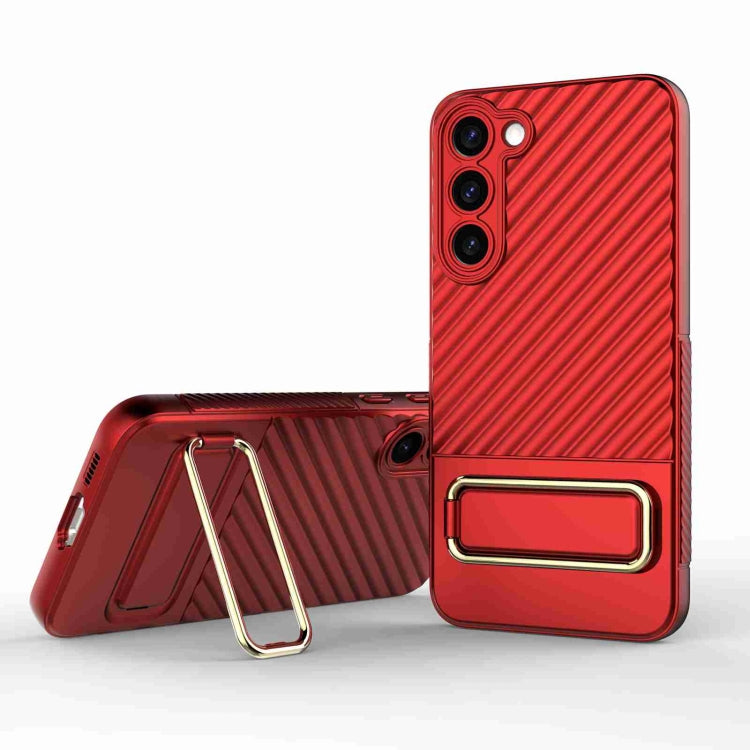 For Samsung Galaxy S23 5G Wavy Textured Phone Case (Red) - Galaxy S23 5G Cases by buy2fix | Online Shopping UK | buy2fix