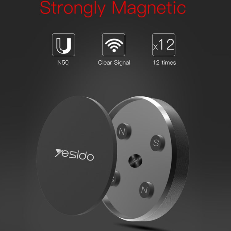Yesido C38 Car Round Plate Magnetic Phone Holder(Black) - Universal Car Holders by Yesido | Online Shopping UK | buy2fix