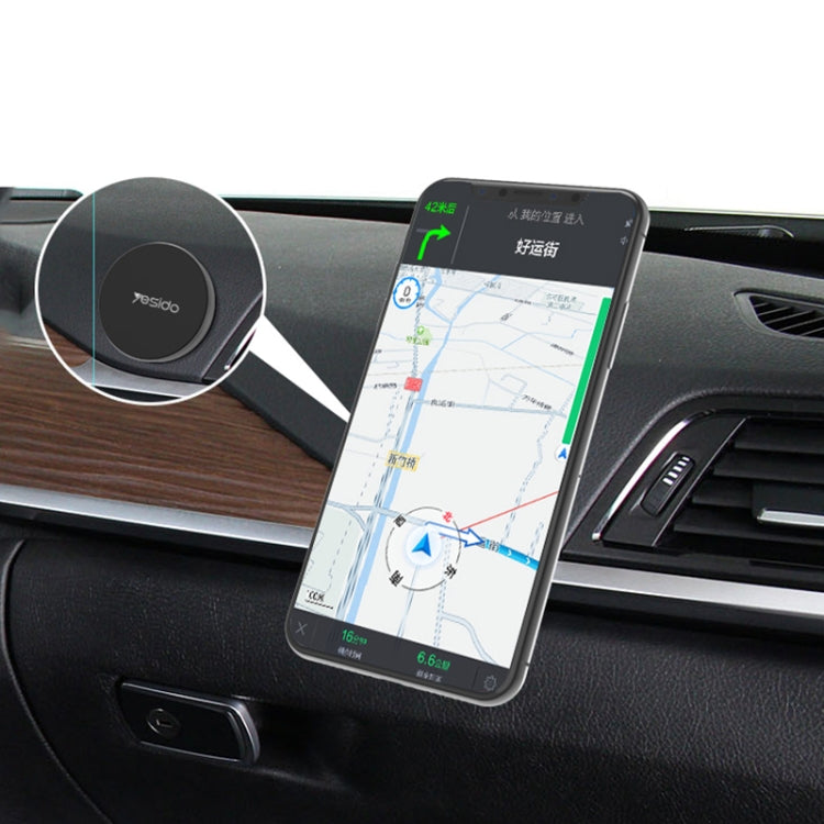 Yesido C38 Car Round Plate Magnetic Phone Holder(Black) - Universal Car Holders by Yesido | Online Shopping UK | buy2fix