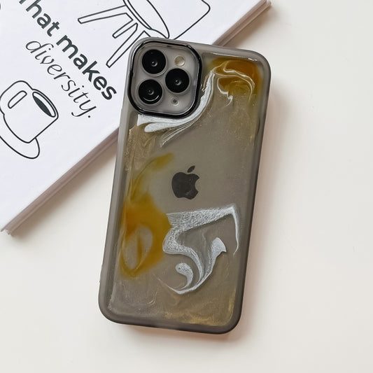 For iPhone 11 Pro Oil Painting Electroplating TPU Phone Case(Grey) by buy2fix