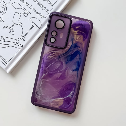 For Xiaomi Redmi K50 Ultra Oil Painting Electroplating TPU Phone Case(Purple) by buy2fix