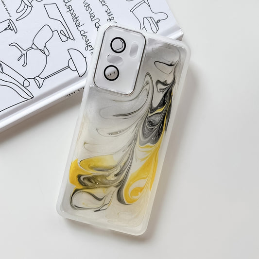 For Xiaomi Redmi K40 Oil Painting Electroplating TPU Phone Case(White) by buy2fix