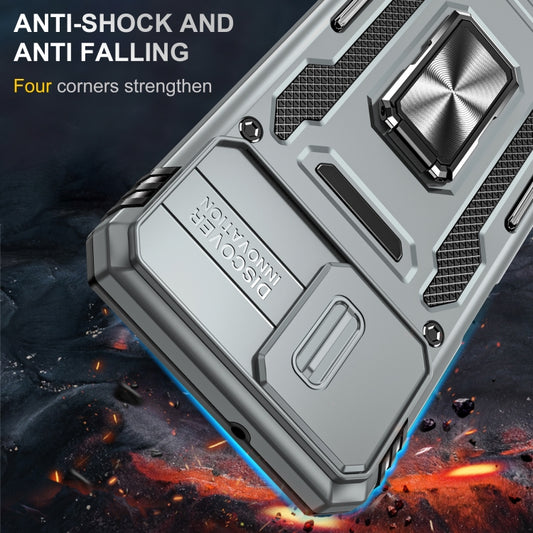 For Motorola Moto G32 Armor PC + TPU Camera Shield Phone Case(Grey) by buy2fix