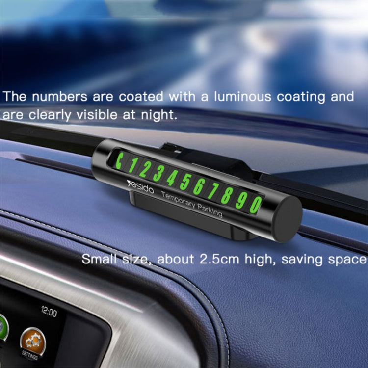 Yesido C68 Car Temporary Parking Card Magnetic Adsorption Luminous Phone Number Plate(Black) by Yesido