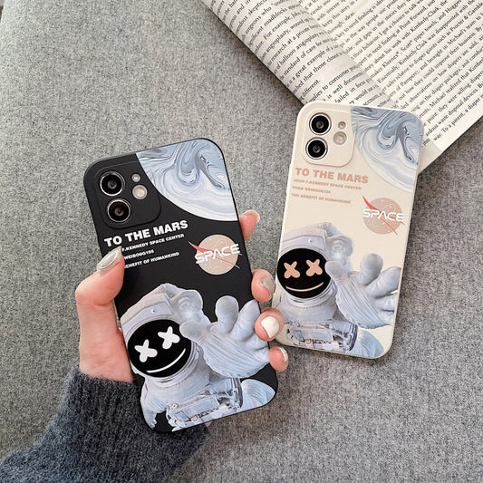 For iPhone 14 Pro Martian Astronaut Pattern Shockproof Phone Case(Black) by buy2fix