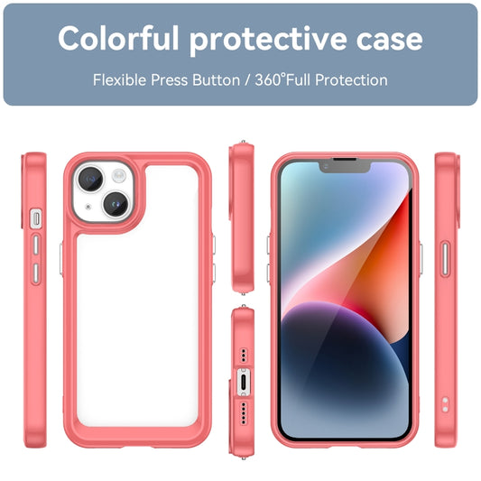 For iPhone 15 Colorful Series Acrylic + TPU Phone Case(Red) by buy2fix