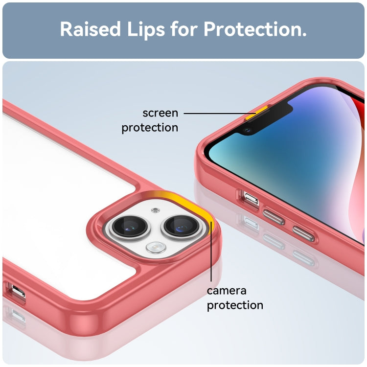 For iPhone 15 Colorful Series Acrylic + TPU Phone Case(Red) by buy2fix