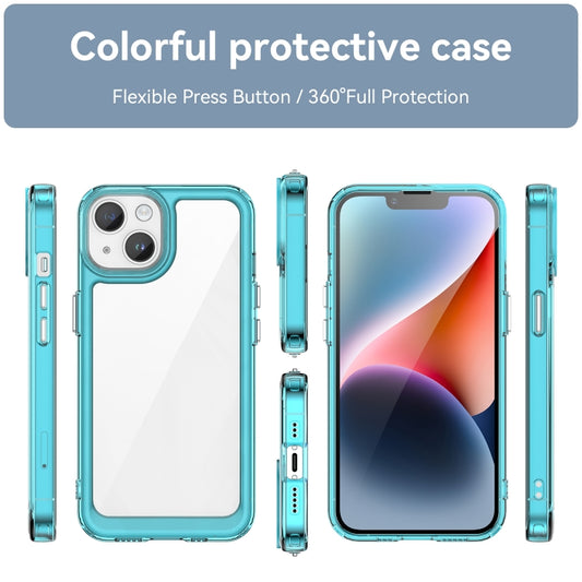 For iPhone 15 Colorful Series Acrylic + TPU Phone Case(Transparent Blue) by buy2fix