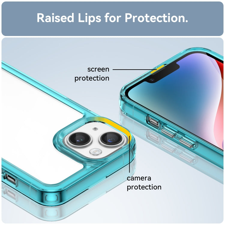 For iPhone 15 Colorful Series Acrylic + TPU Phone Case(Transparent Blue) by buy2fix