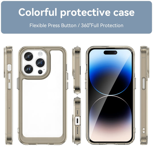 For iPhone 15 Pro Colorful Series Acrylic + TPU Phone Case(Transparent Grey) by buy2fix