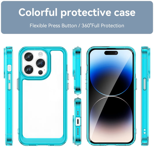 For iPhone 15 Pro Max Colorful Series Acrylic + TPU Phone Case(Transparent Blue) by buy2fix