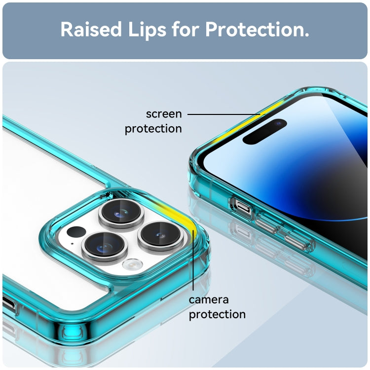 For iPhone 15 Pro Max Colorful Series Acrylic + TPU Phone Case(Transparent Blue) by buy2fix