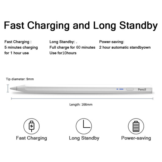 BP18-BL Type-C Universal Hexagonal Bluetooth Stylus Pen(White) by buy2fix