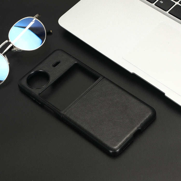 For vivo X Flip Litchi Texture Back Cover Phone Case(Black) - vivo Cases by buy2fix | Online Shopping UK | buy2fix