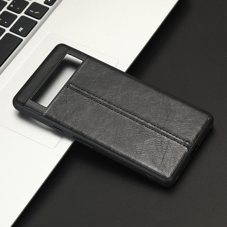 For Google Pixel 7a Sewing Cow Pattern Skin PC + PU + TPU Phone Case(Black) by buy2fix