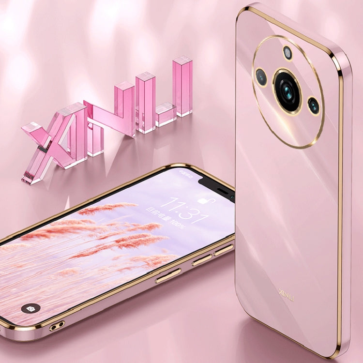 For Realme 11 Pro+ 5G XINLI Straight 6D Plating Gold Edge TPU Phone Case(White) by XINLI