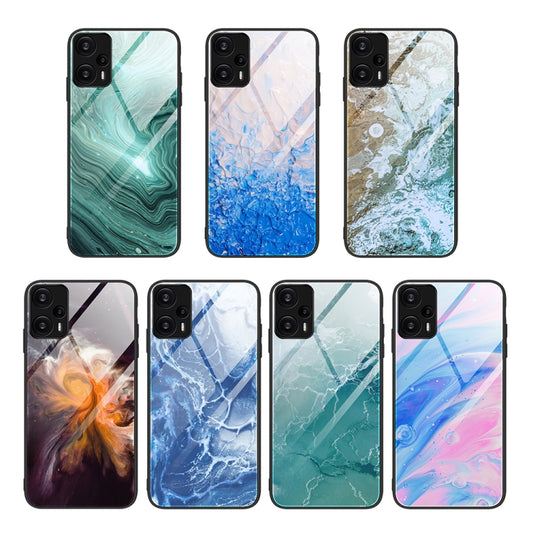For Xiaomi Redmi Note 12 Turbo Marble Pattern Glass Protective Phone Case(Typhoon) by buy2fix