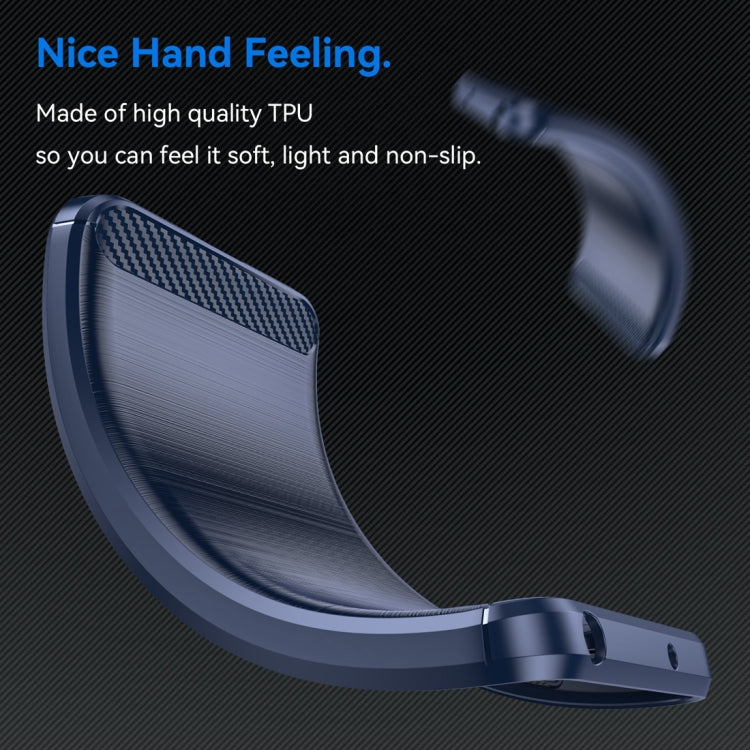 For Nokia C22 Brushed Texture Carbon Fiber TPU Phone Case(Blue) - Nokia Cases by buy2fix | Online Shopping UK | buy2fix