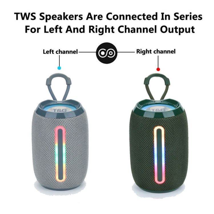 T&G TG653 TWS LED Mini Portable Wireless Stereo Sound Outdoor Speaker(Gery) by T&G