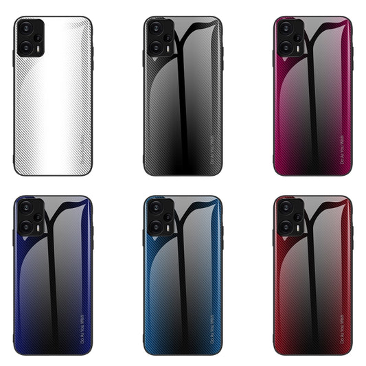 For Xiaomi Redmi Note 12 Turbo Texture Gradient Glass TPU Phone Case(Black) by buy2fix