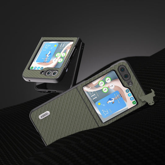 For Samsung Galaxy Z Flip5 ABEEL Carbon Fiber Texture Protective Phone Case(Green) by buy2fix