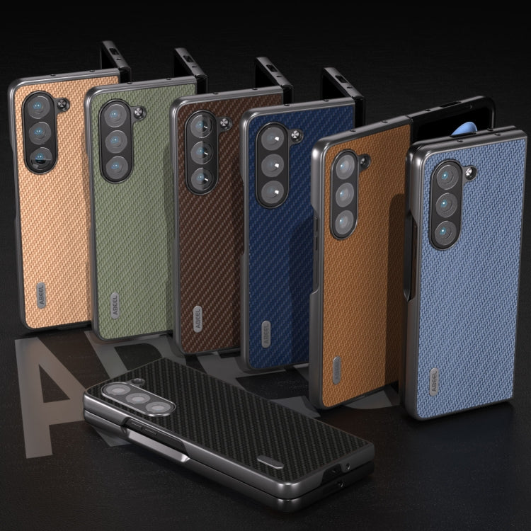 For Samsung Galaxy Z Fold5 ABEEL Carbon Fiber Texture Protective Phone Case(Dark Blue) by buy2fix